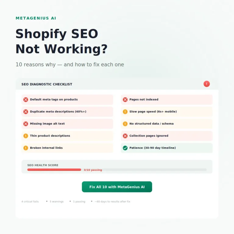 Shopify SEO Not Working: 10 Reasons Why